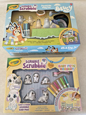 Bluey Crayola Scribble Scrubblie Poolside Play Set  Baby Pets Nursery Lot Of 2