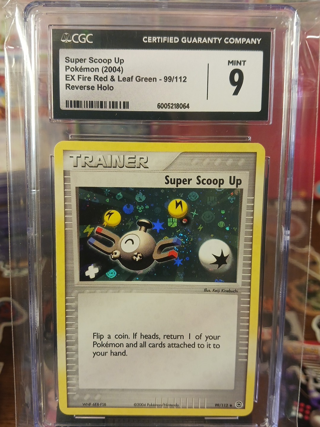 Super Scoop Up Pokemon 2004 EX Fire Red And Leaf Green 99/112 Reverse Holo CGC 9