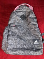 GREY & PINK ADIDAS SQUAD BACKPACK BAG