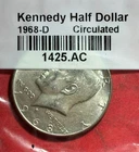 1968D US Kennedy SILVER Half Dollar! Old US Coin!