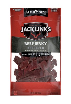5x Jack Link's Beef Jerky Peppered Flavor - Family Size 10oz XL Bag (LOT OF 5)
