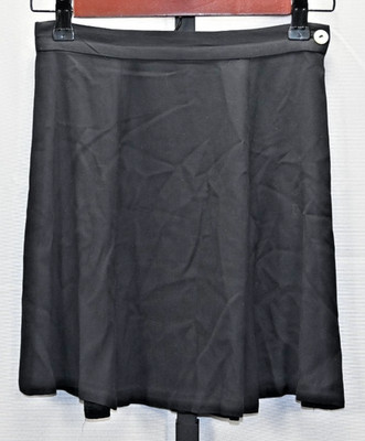 Susie Tompkins Esprit Size 2 Short Flare Black Mini Skirt Side Zip & Button