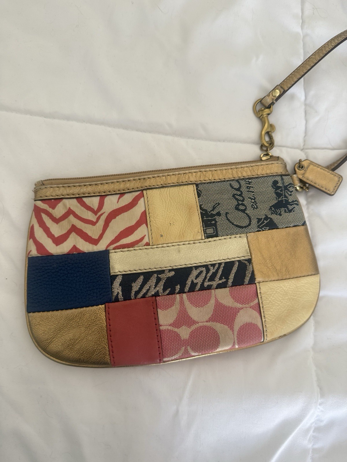 Coach Patchwork Wristlet Multicolor Bag Gold Red … - image 2