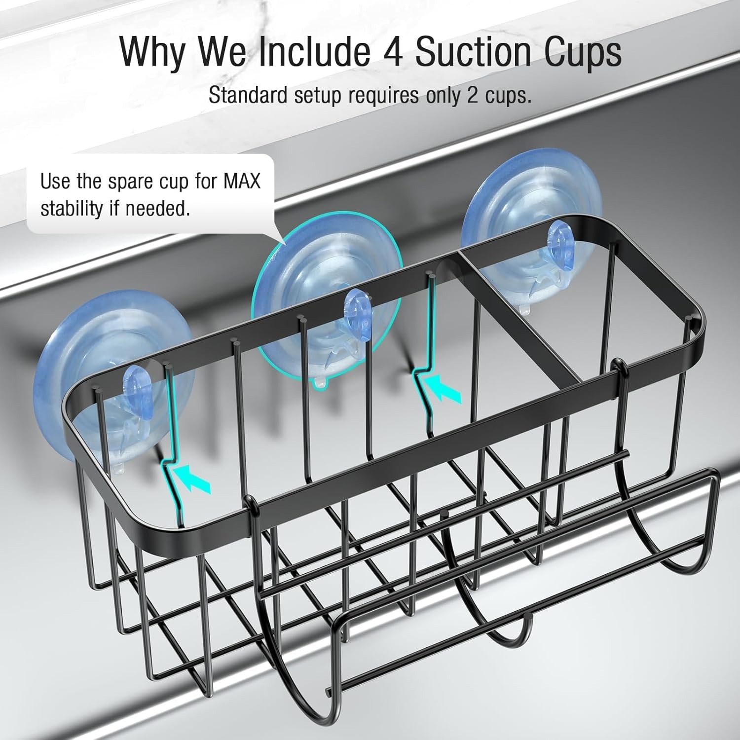 как выглядит 3-in-1 Kitchen Sink Organizer - Rust-Resistant Space-Saving Design in Black фото