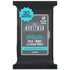 The Nobleman Men's Cooling Face  Body Cleansing Wipes, 30 Count Pack of 1 