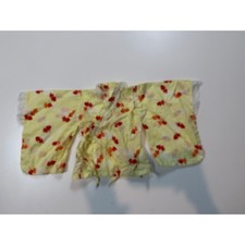 Kids Yellow Goldfish Print Jinbei Kimono Wrap Top Japanese Summer Festival Shirt