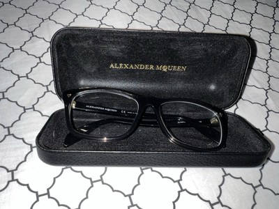 Alexander McQueen AM 0148O 001 Black Square Full Rim Womens Optical READ DESCRIP