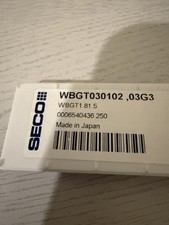 SECO Carbide Inserts - WBGT 030102 ,03G3 x 6 Inserts