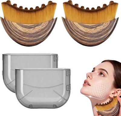 2 Pack Lymphatic Contour Face Brush Sculpt Reduce Puffiness Glow