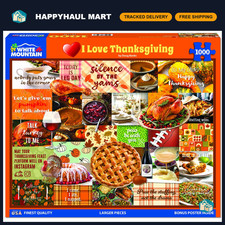 Thanksgiving 1000 Piece Jigsaw Puzzle - Family Fun, Holiday Decor, Gift Idea