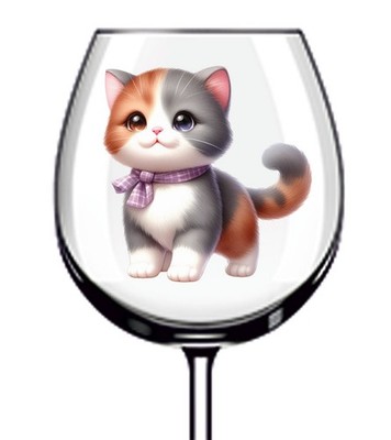 12x Baby Kätzchen Katze Vinyl Aufkleber Abziehbild Becher Weinglas Flasche Laptop Becher