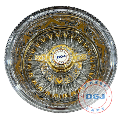 DGJ 13x7 Two Tone Engraved Rev 72 Cross Lace Diamond Spokes