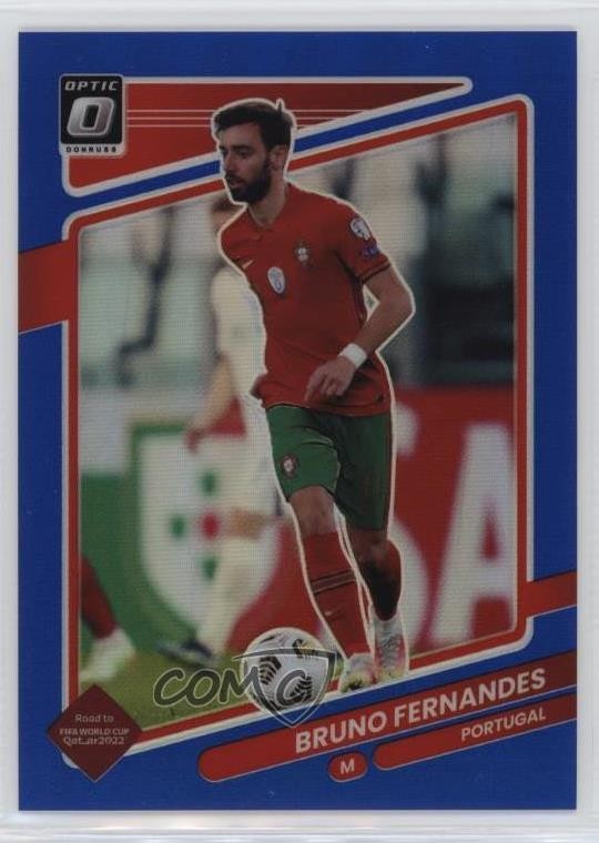 2021 Panini Donruss Road to Qatar Optic Blue Prizm /99 Bruno Fernandes #118 0jx5