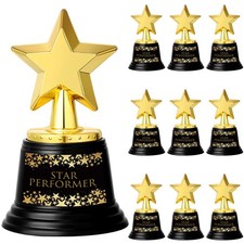 10 PCS 5 inch Plastic Gold Star Trophies "Thank You for Being Awesome" Award