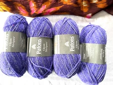 Lot of 4 Patons Glam Stripes Yarn Royale with Sparkles #3
