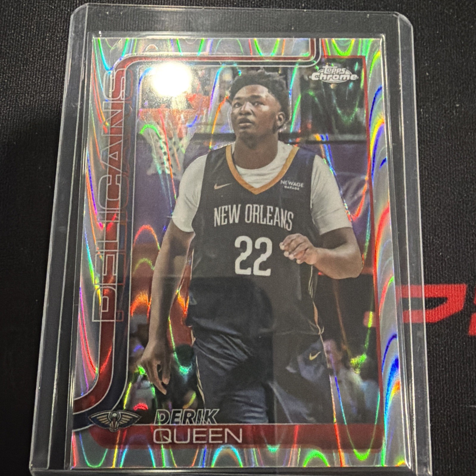2025-26 Topps Chrome DERIK QUEEN Rookie RAYWAVE REFRACTOR Pelicans RC #263