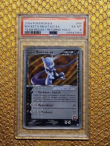 2004 Rocket's Mewtwo ex 99/109 Ultra Rare Team Rocket Returns Holo Mint PSA 6