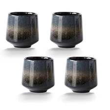 Gradient Color Ceramic Tea Cup, Kung Fu, Coffee, Yerba Mate, 4 Pc Set, Mug