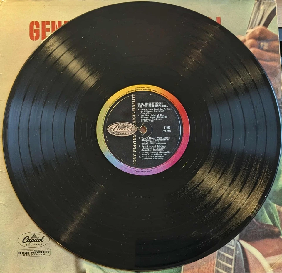 GENE VINCENT ROCKS AND THE BLUE CAPS ROLL CAPITOL T970 UK  2ND PRESSING - image 4 of 4