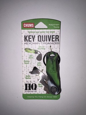 CHUMS Key Quiver, Keychain Organizer, GREY/GREEN/BLACK, UNUSED