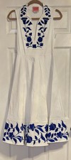 Kate Spade Embroidered Dress White And Blue Floral Size 2
