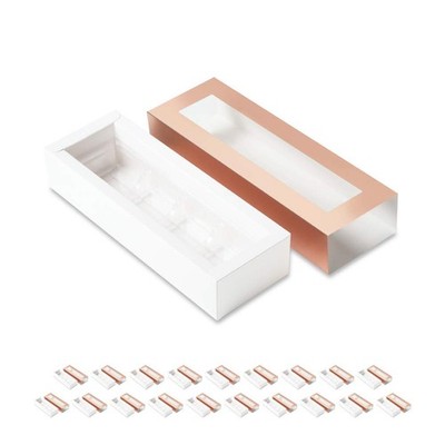 20 Rose Gold Truffle , Chocolate Packaging, Candy Boxes with 4-Piece Plastics...