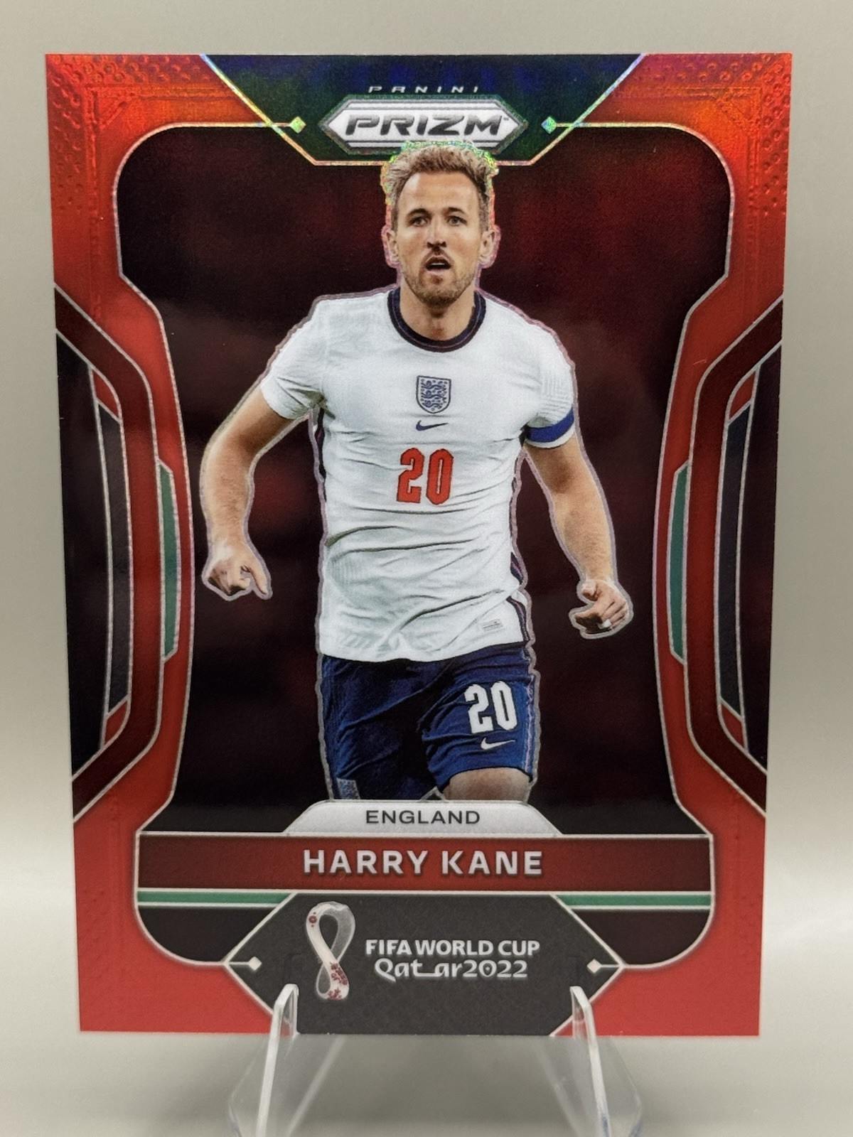 Harry Kane England 2022 Panini Prizm World Cup Red Prizm /399