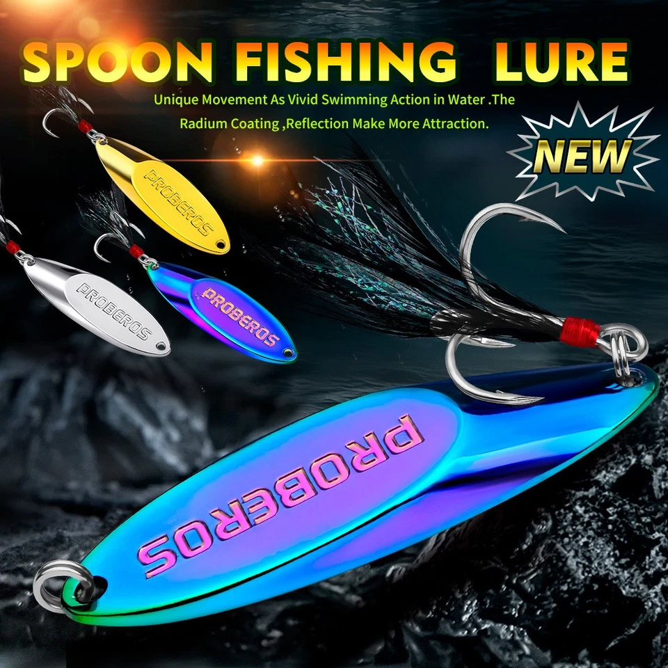 5 PIEZAS 3g-60g Cuchara de Metal Jigging Señuelo de Pesca con Gancho de Agudos para Trucha Lubina Foto 2 de 4