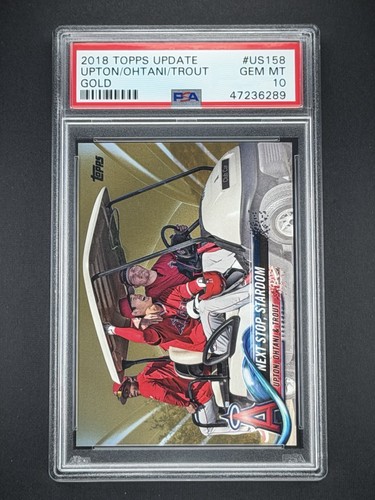 Justin Upton / Shohei Ohtani / Mike Trout [Gold] #US158 2018 Topps Update card