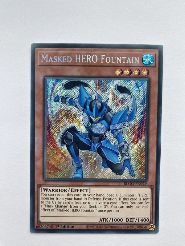 BLGG-EN029 Masked HERO Fountain Secret Rare Yu-Gi-Oh! NEW