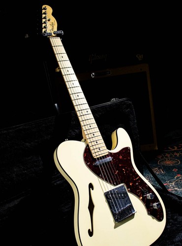 Fender American Deluxe Telecaster Thinline 2013 Used Ash White w/Hard Case - Picture 3 of 11