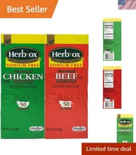 Convenient 100 Packet Sodium-Free Bouillon - Beef & Chicken Mix for Quick Meals