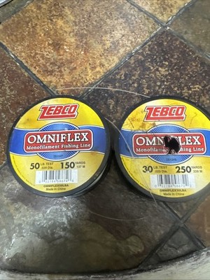 Zebco Omniflex monofilament fishing line 50lb. 80% Spool-30lb 40% Spool Cpix