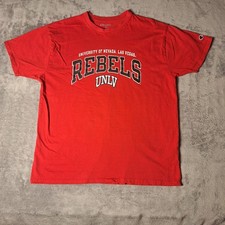Vintage UNLV Running Rebels T-Shirt Size XL NCAA Red Tee Short Sleeve