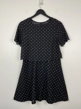 TopShop Ditsy Daisy Floral Layered Tea Dress Mock 2-Piece UK 12 Scalloped Edges