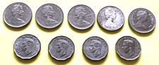 CANADA lot de 9 pièces (25 et 5 cents)  voir descriptif et photos