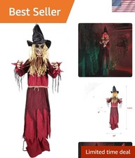 Sound-Activated 7.9-Ft Scarecrow Animatronic for Ultimate Halloween Thrills