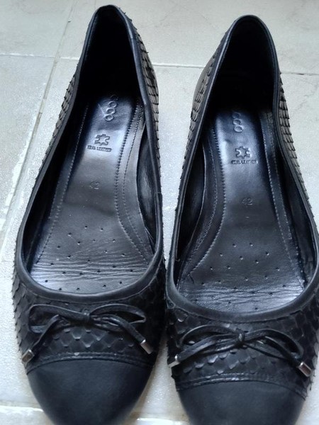 Women Ecco Heels Black Leather 42 #OAWO