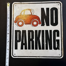 Charming 1960s(?) NO PARKING Cardboard Sign 7" Cool for Pedal Car or Die Cast