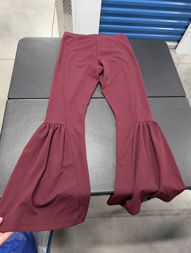 Like an Angel Burgundy Bell Bottom/Flare Pants Pull On Women's Size L - Picture 3 of 6