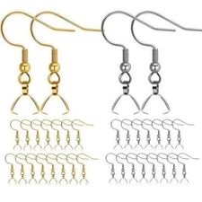 50pcs Gold Plated Stainless Steel Earrings Clasps Earrings Hook Settings