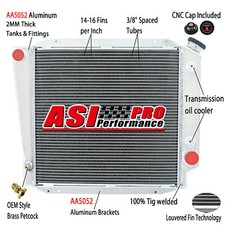 3 Row Radiator Fit 1968-1977 Ford Bronco 289 302 Wagon Roadster 5.0L AT CC521