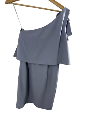 jenna one shoulder dress superdown NWT Superdown Jenna One Shoulder Blue Mini Dress Size S Slit Party Cocktail