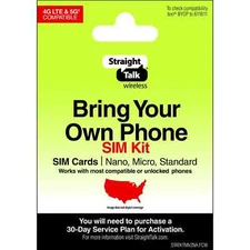 Straight Talk SIM Card (Verizon and T-Mobile) Keep Your Own Phone Kit best Price