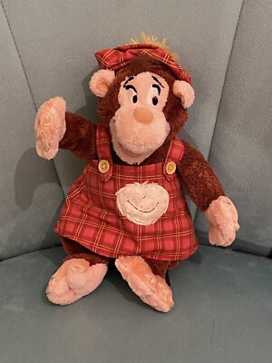 VINTAGE HAVEN GIERIGER AFFE TARTAN Latzhose 15 Zoll PLÜSCHTIER TEDDY Schimpanse