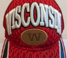 Wisconsin Badgers Hat Strapback Red Swiss Cheese Style Cap Hat