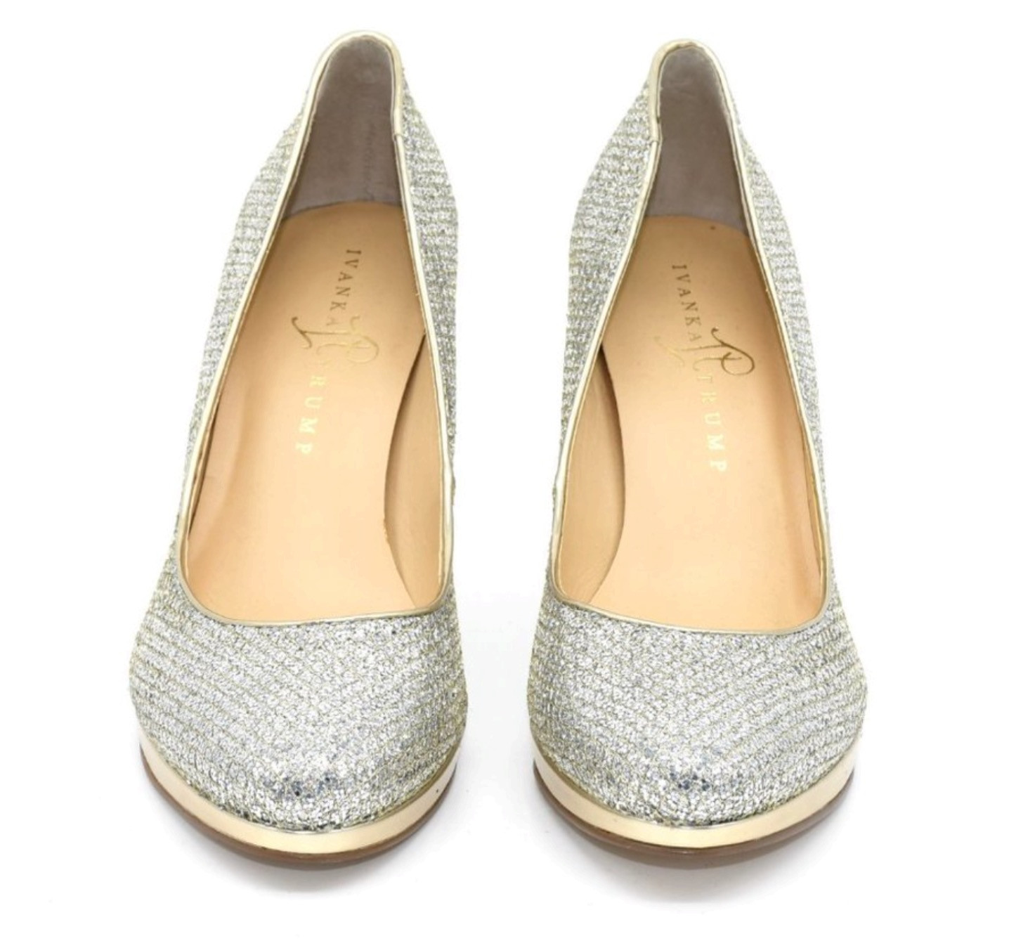 IVANKA TRUMP AUTH Women's Gold Leather Sopia 2 Pump Size 5 image 4