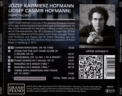ARTEM YASYNSKYY HOFMANN: PIANO WORKS NEW CD