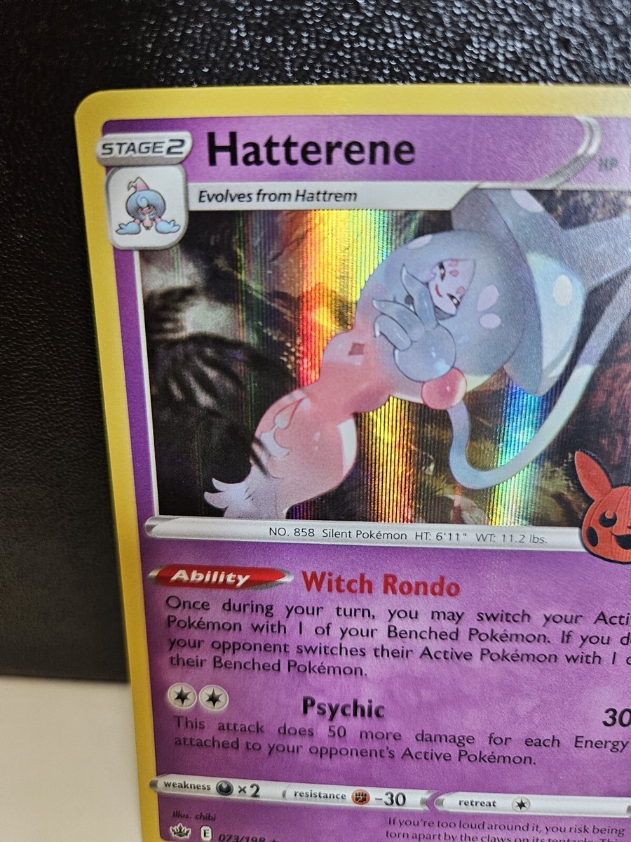 Hatterene - 073/198 - Holo Rare - Trick or Trade - Pokmon TCG - USA  Exclusive | eBay