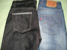 LOT of 2 Boy's LEVI"S Pepper and denim jeans size12 regular 26L EUC blue, black